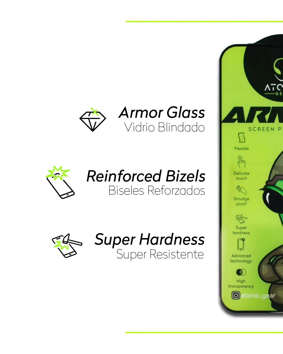 Vidrio Atomic Clear para iPhone